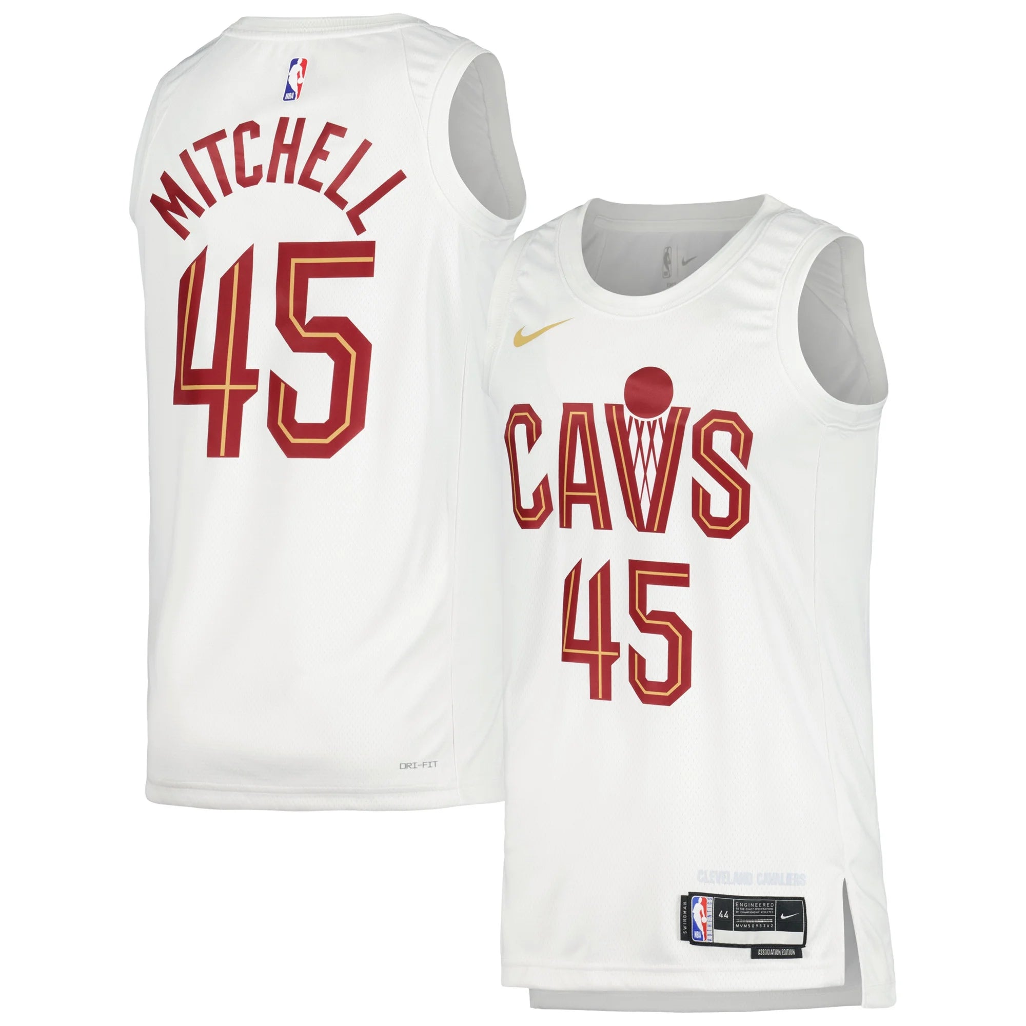 Unisex Nike Donovan Mitchell White Cleveland Cavaliers Swingman Jersey - Association Edition