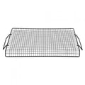 Shoplice Iron Barbecue Portable Handle Iron Non-Stick BBQ Rack Barbecue Mesh Grill Net for Outdoor BBQ Party Camping