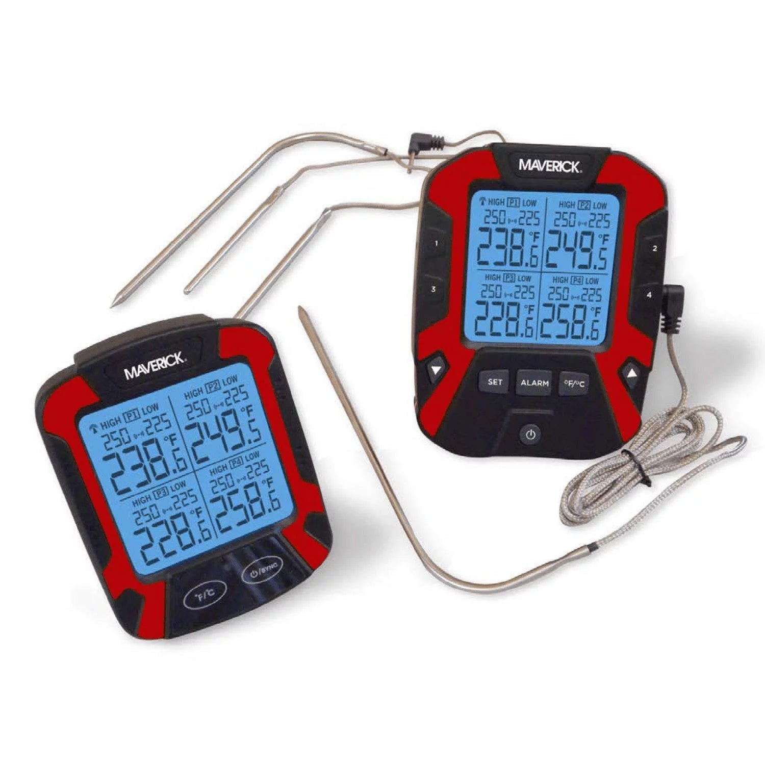 Extended Range Digital Wireless 4 Probe BBQ & Meat Thermometer From Sns Grills