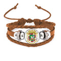 Puerto Rico National Emblem Bracelet Wristband Leather Jewelry Ornament