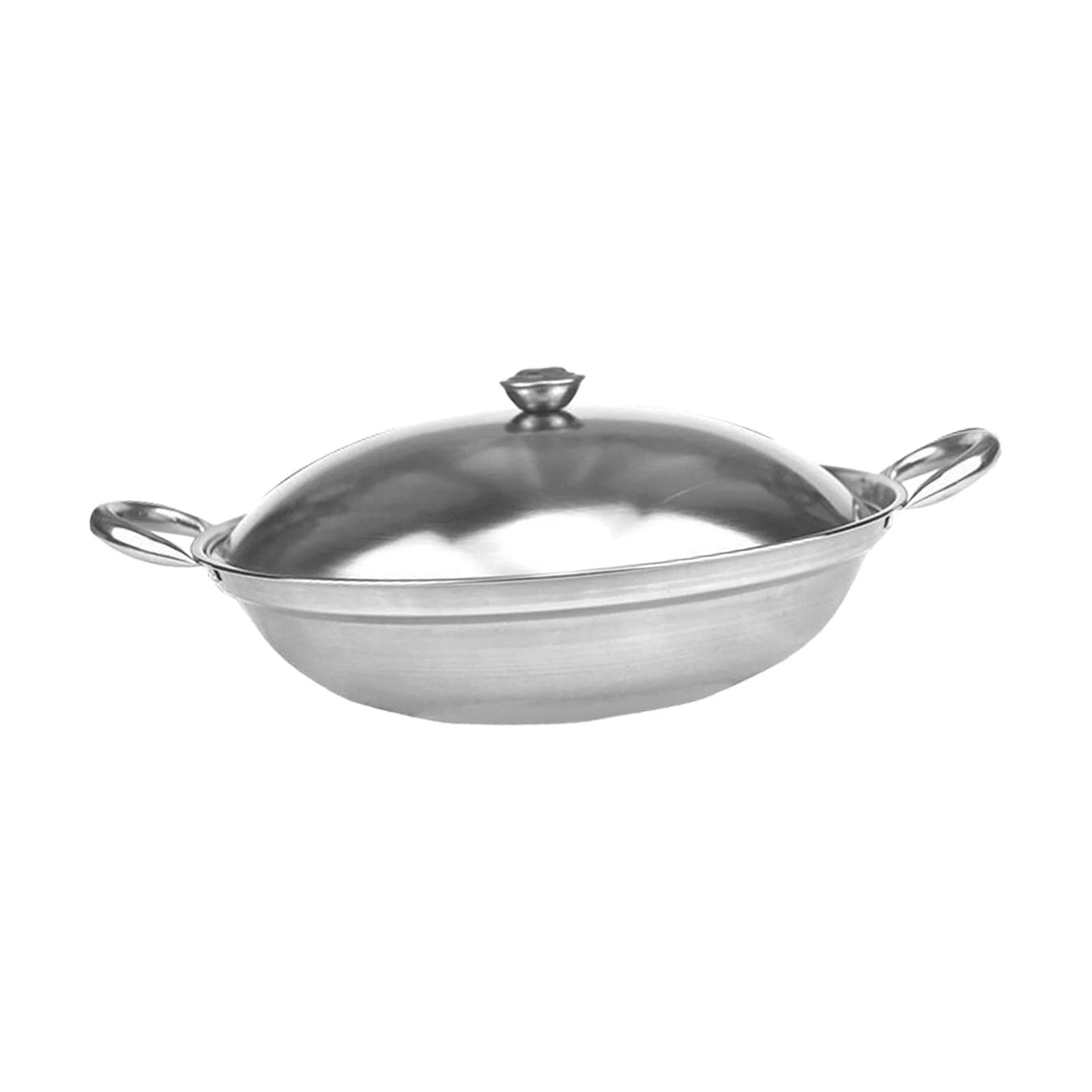Stainless Steel Pot with Lid Kitchen Cooker Cookware Saucepan Hotpot Cooking Pan Binaural Pot Wok for Hiking Camping BBQ Picnic Outdoor 27cmx7.5cm