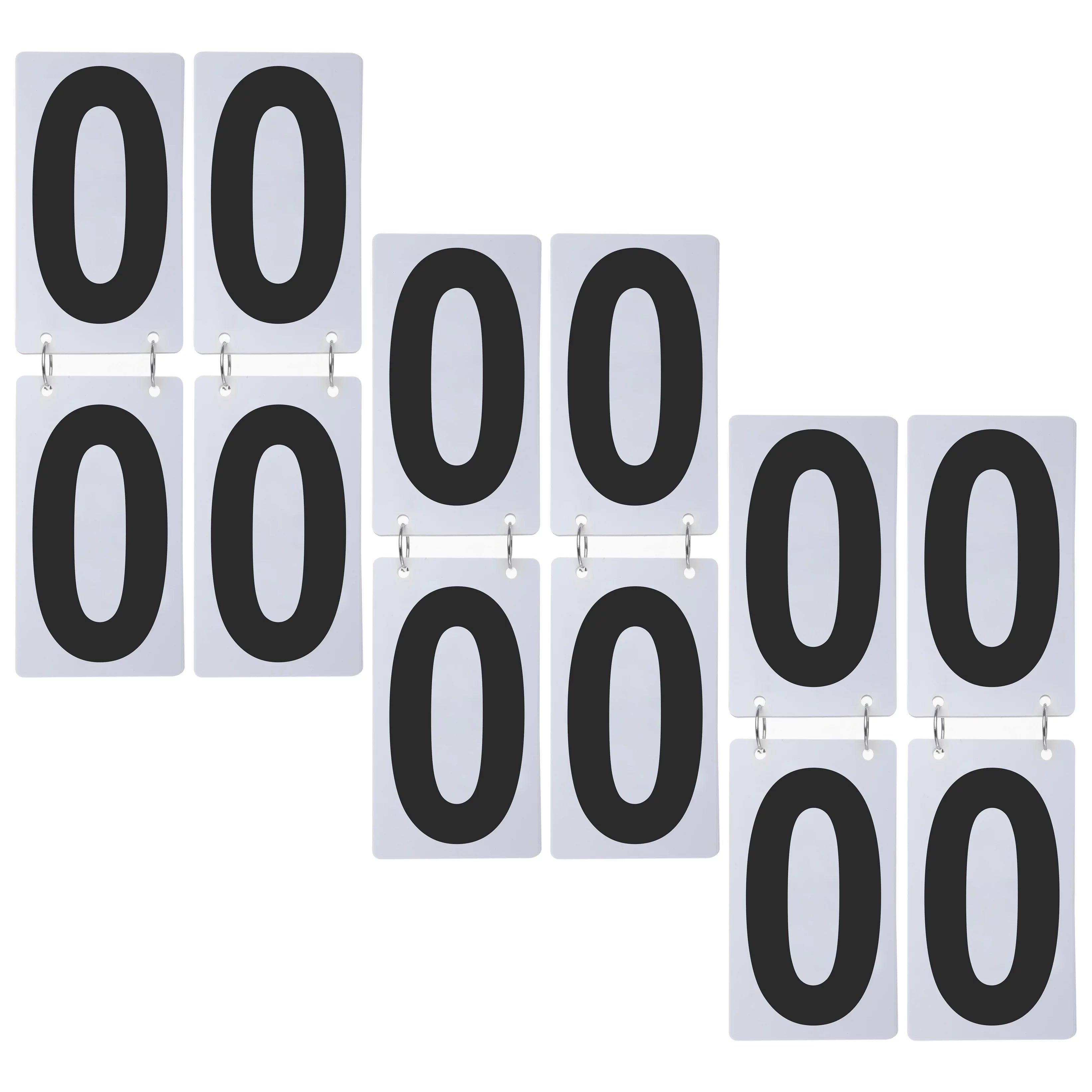 GOGO 6 Sets Baseball Scoreboard Numbers, 4 x 7 inch Plastic White Card with Black Number, 0-9 Double Sides