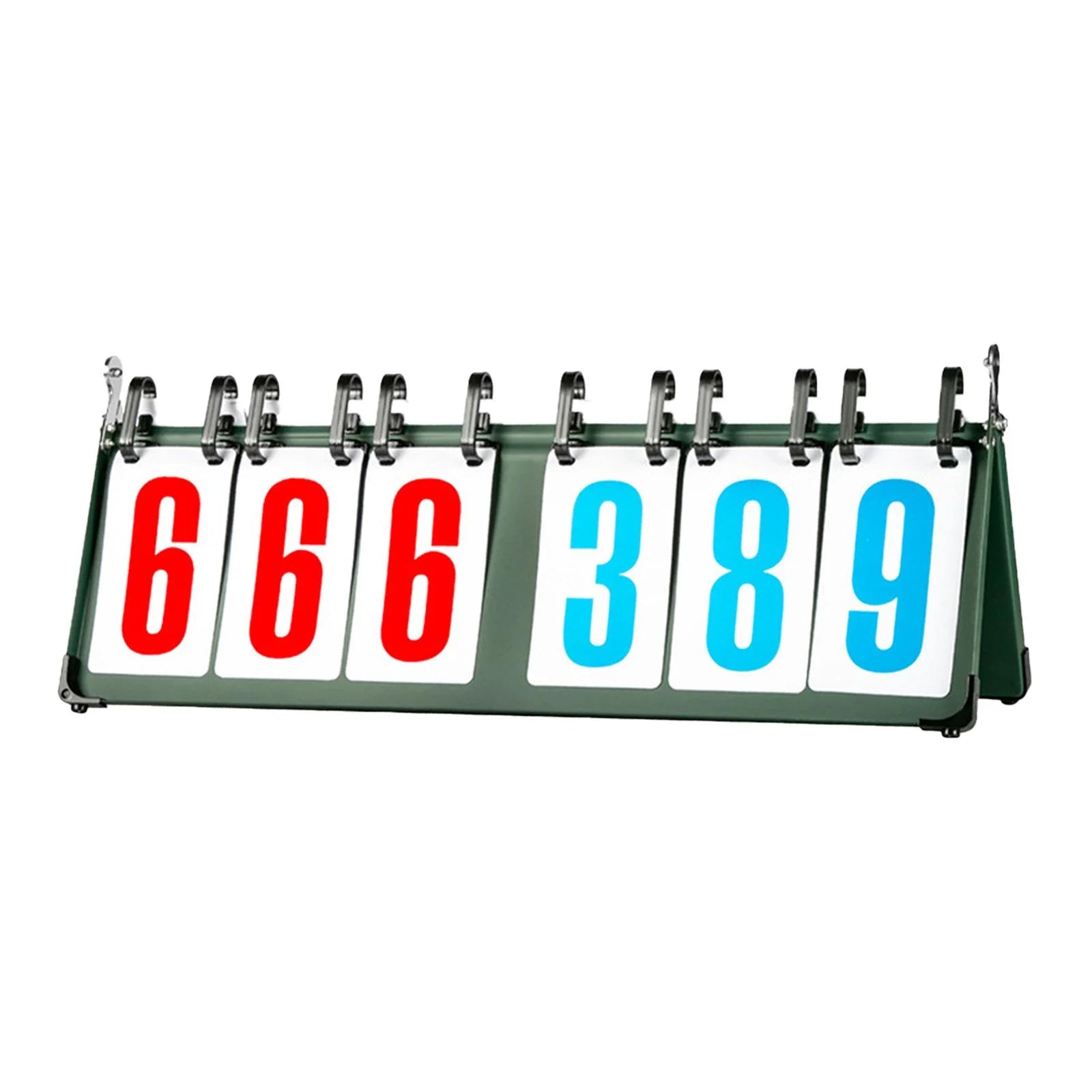 AMLESO Tabletop Flip Scoreboard 4/5/6 Digit Sports Scoreboard Multifunctional Easy to Read Score Keeper for Basketball Sports Events