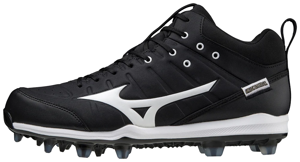 Mizuno Mizuno Ambition 2 Tpu Mid Mens Molded Baseball Cleat, Size 15, Black-White (9000)