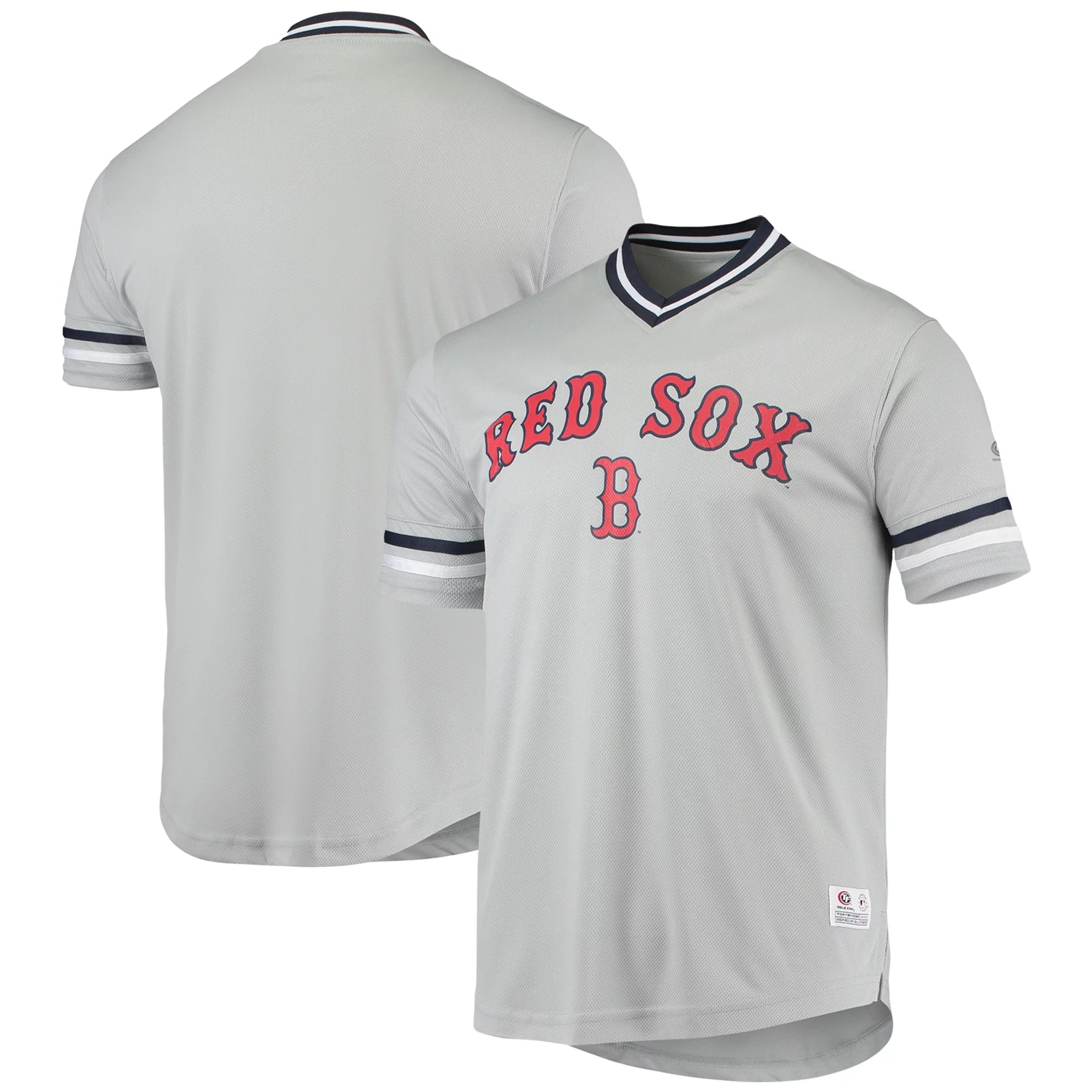 Men's Gray Boston Red Sox Replica V-Neck Jersey