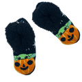The Child Smiley Pumpkin Halloween Teddy Fur Slipper Socks