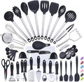 Kitchen Utensil set 42pcs Cooking Utensils Nylon and Stainless Steel Utensils Set Kitchen Tool Set,Black