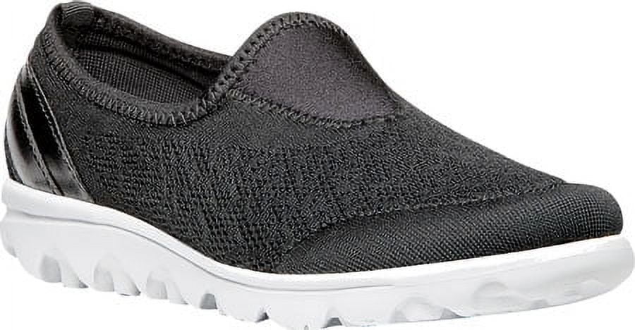 Women's Propet TravelActiv Slip On Sneaker Black Nylon Mesh/Polyurethane 7 D