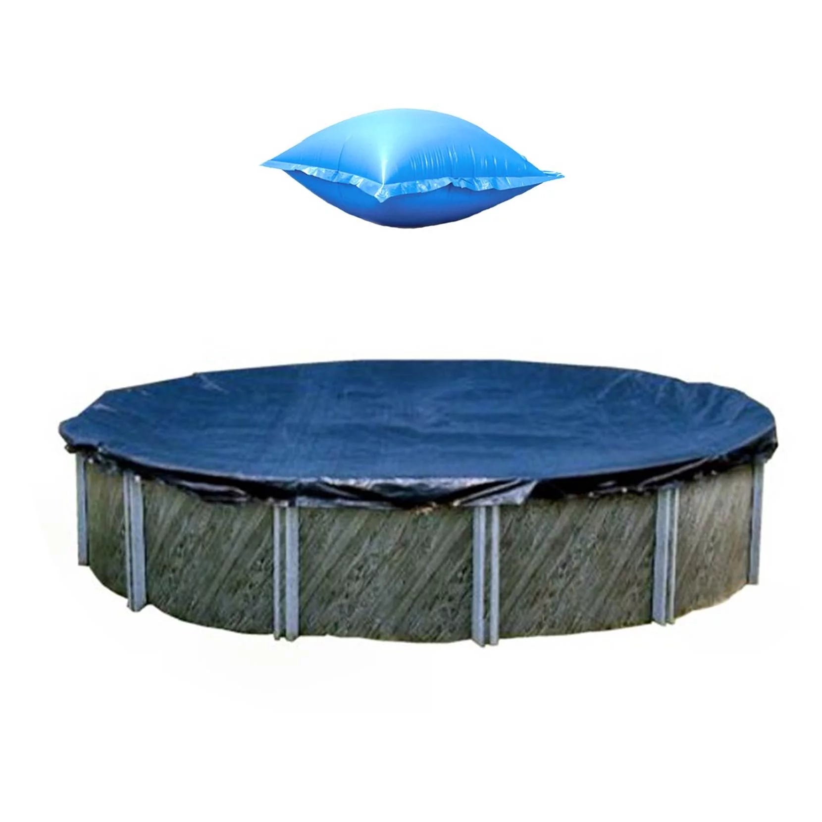 Swimline 28 Foot Round Winter Pool Cover + 4x8 Winterizing Closing Air Pillow, Swimming Pool