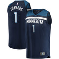 Youth Fanatics Branded Anthony Edwards Navy Minnesota Timberwolves 2021/22 Fast Break Replica Jersey - Icon Edition