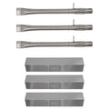 3-Pack BBQ Gas Grill Tube Burner & Heat Shield Plate Tent Replacement Parts for Browning GR2061307-BN-00 - Compatible Barbeque Stainless Steel Pipe Burners & Flame Tamer, Flavorizer Bar