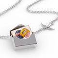 Locket Necklace Infinity Flags USA and Australian Capital Territory Australia in a silver Envelope Neonblond