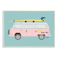 Stupell Industries Pink Beach Cruiser Van Summer Surf Illustration Wall Plaque by Mark Higden