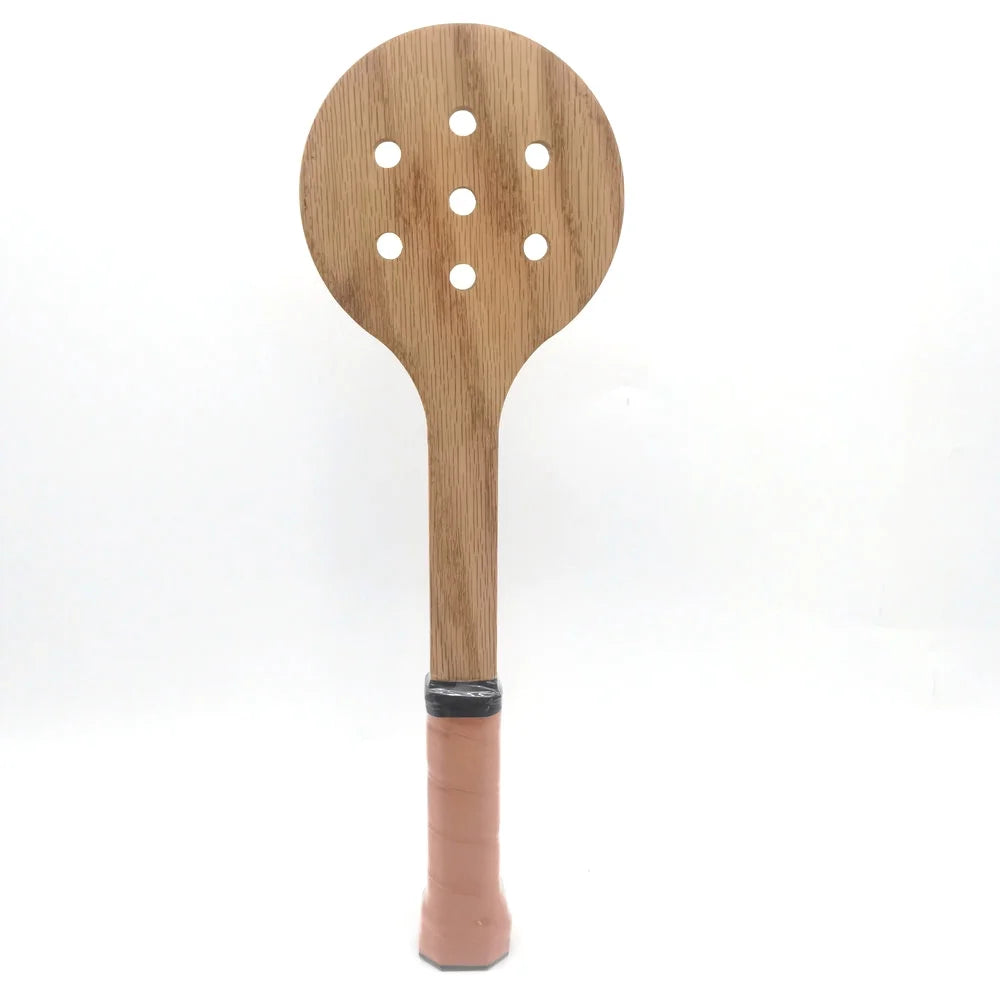 Walmeck Wooden Tennis Spoon Sticking Practice Tennis Racket, Sweet Spot Trainer for Tennis Training