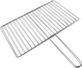 Fymlhomi Grill Barbecue Picnic Inches Foldable Silver Baskets Camping Chops Fish Steel Supplies Tool Grilling Kabob with Accessories Portable Metal Skewers Bonfire Vegetables Meat Basket