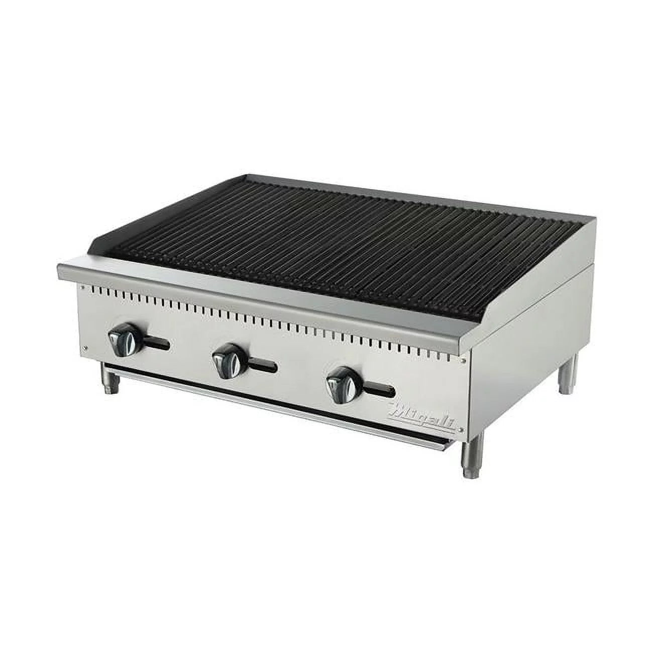 Migali C-CR36 36 in. Competitor Series Countertop Char-Rock Boiler, Stainless Steel