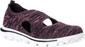 Women's Propet TravelActiv Avid Slip On Knit Sneaker Black/Berry Knit 6 B