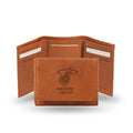 Miami Basketball Heat Brown Leather Embossed Trifold Wallet