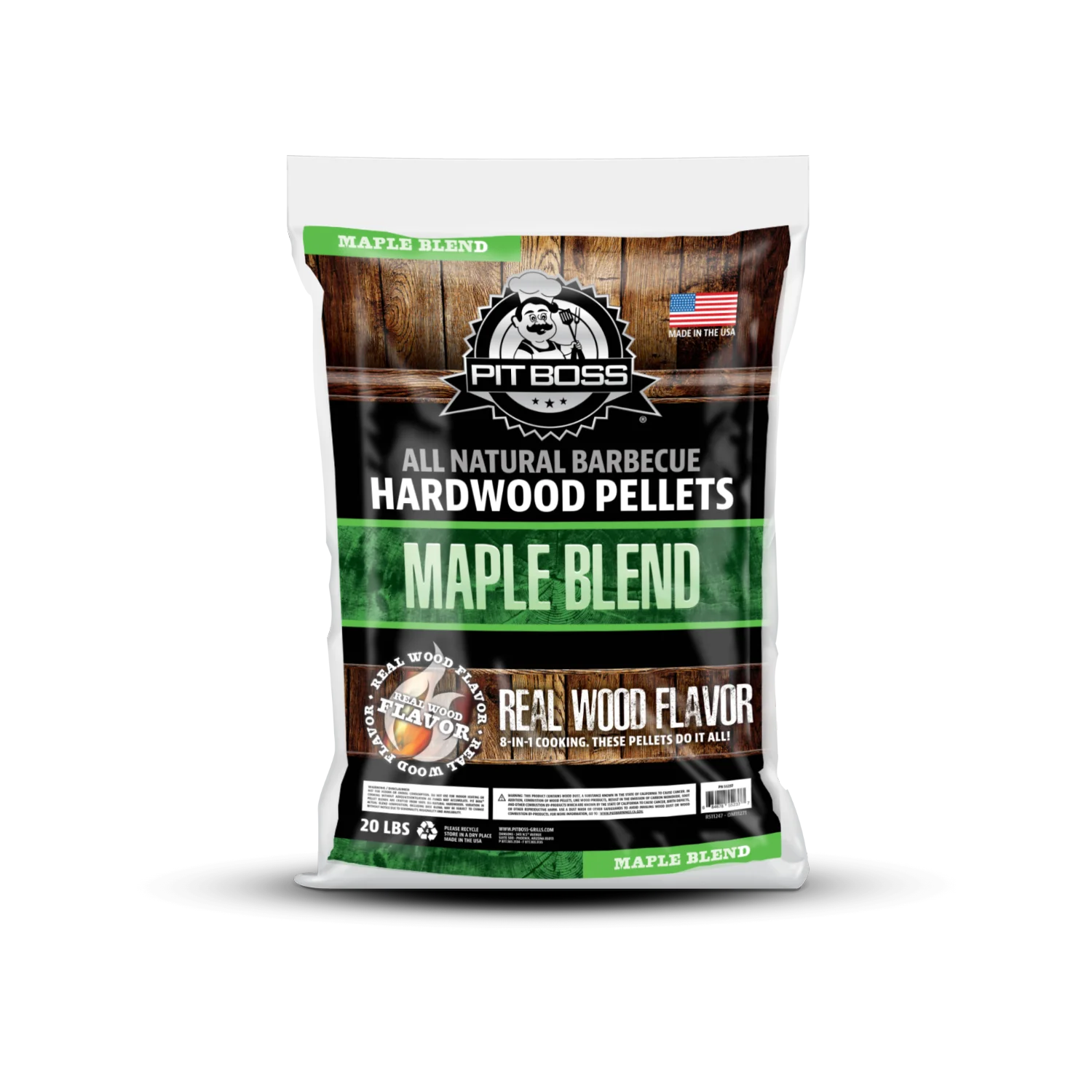 Pit Boss 100% All-Natural Hardwood Maple BBQ Grilling Pellets, 20 Pound Bag