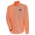Men's Antigua  Orange New York Knicks Compression Button-Down Shirt