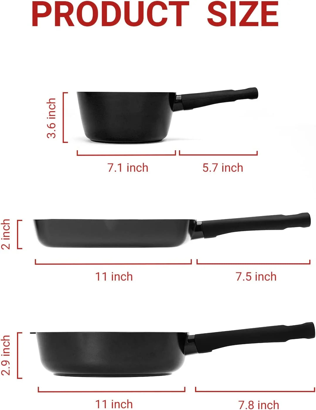 Sakuchi Nonstick Pots and Pans Set 25PCS Nonstick Cookware Sets  Induction Stone Cookware Set Essentials Non Stick Cooking Set w/Frying Pans Saucepan &amp; Steak clip(PFOS  PFOA Free)