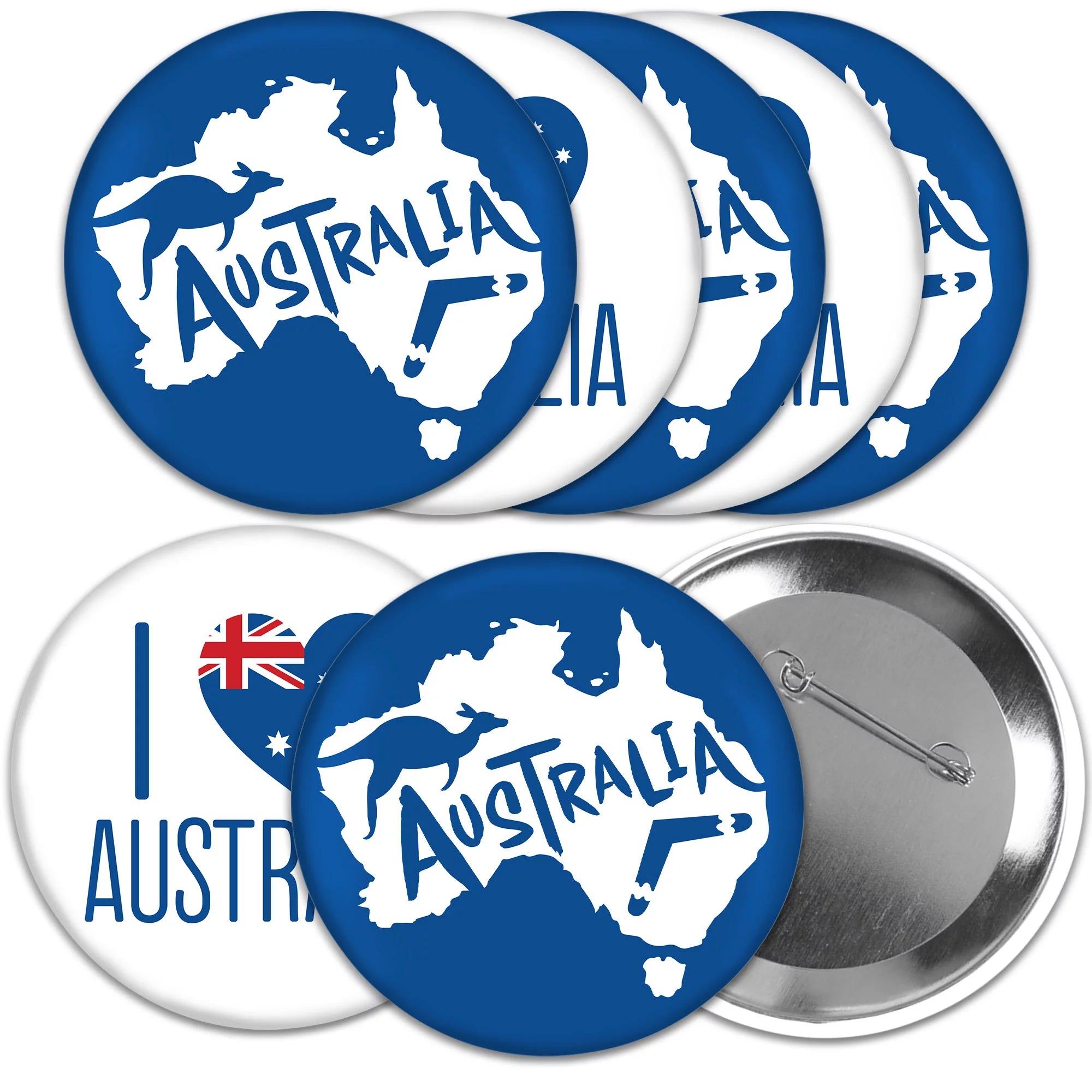 Big Dot of Happiness Australia Day - 3 inch G¡¯Day Mate Aussie Party Badge - Pinback Buttons - Set of 8