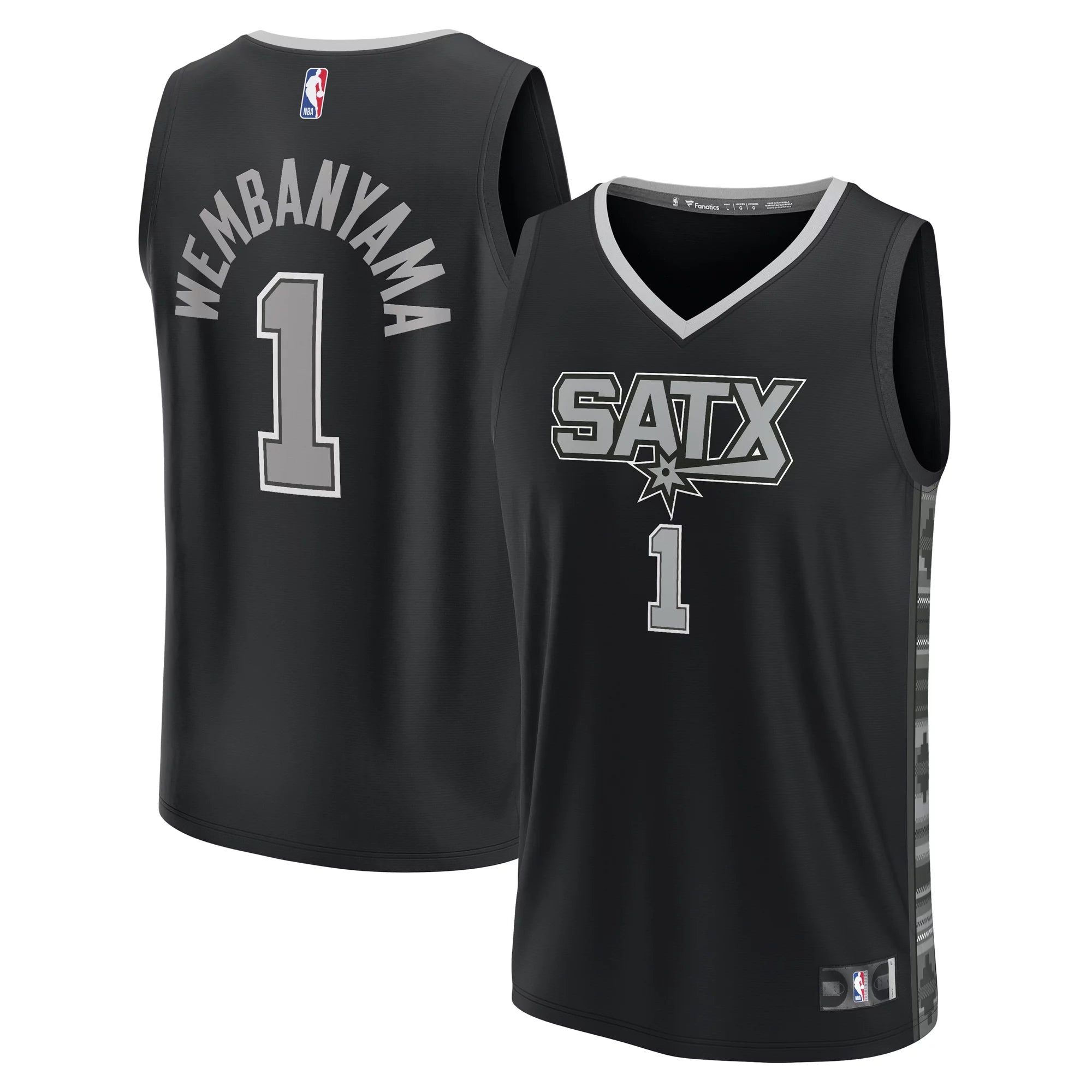 Men's Fanatics Branded Victor Wembanyama Black San Antonio Spurs Fast Break Player Jersey - Statement Edition