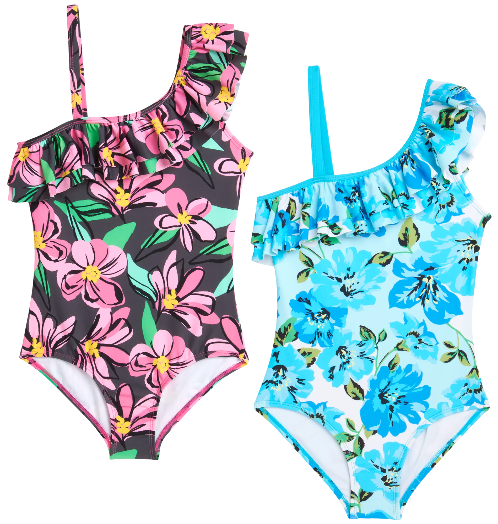 Kanu Surf Girls' Bathing Suit - 2 Pack UPF 50+ One Piece Monokini Swimsuit (6X-14)