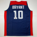 Facsimile Autographed Kobe Bryant United States Team USA Olympics Blue Reprint Laser Auto Basketball Jersey Size Men's XL