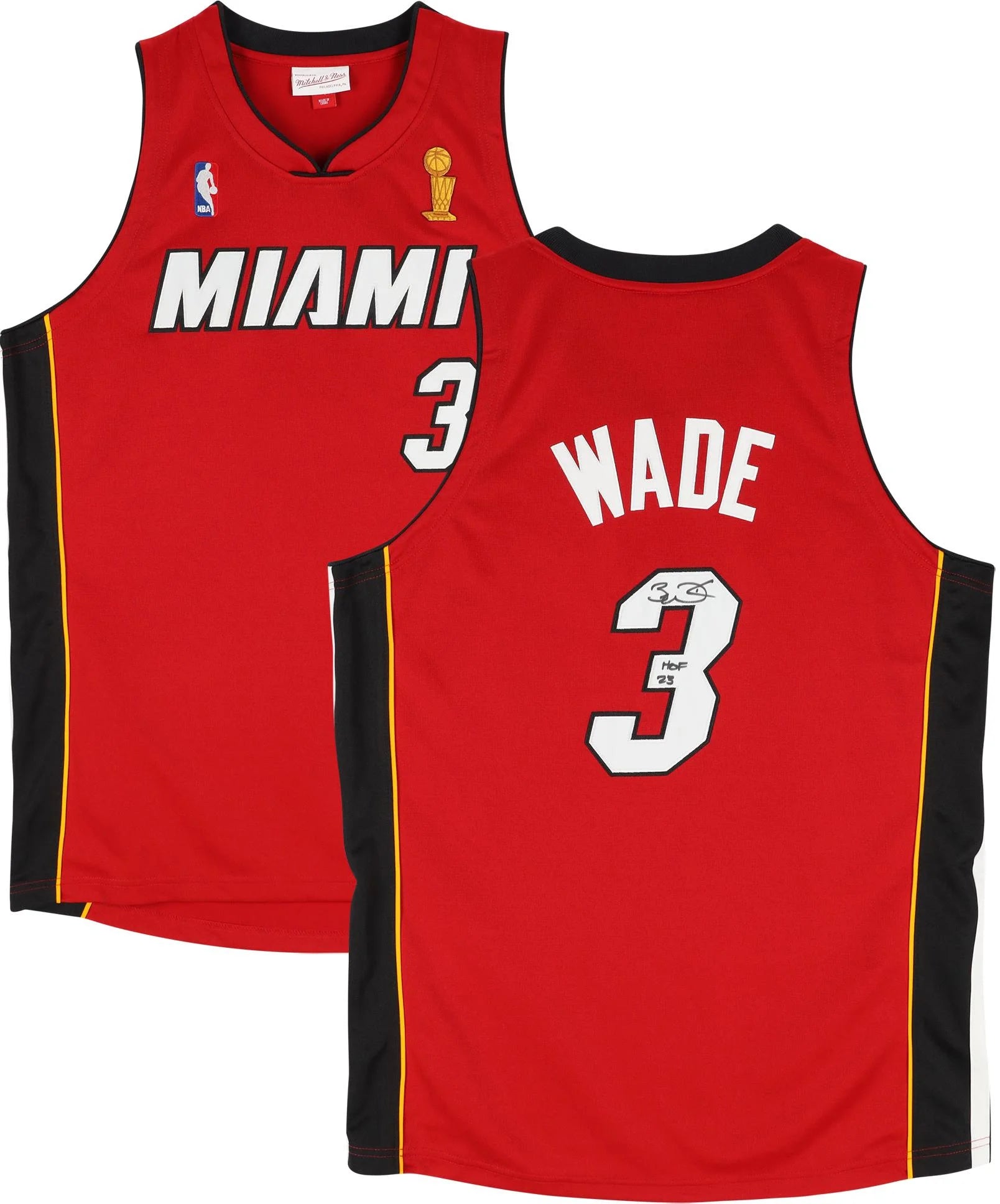 Dwyane Wade Miami Heat Autographed Red Mitchell & Ness 2005-2006 Authentic Jersey with HOF 23 Inscription - Fanatics Authentic Certified