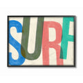Stupell Industries Surf Print Beach Modern Textured Word Design Framed Wall Art by Daphne Polselli