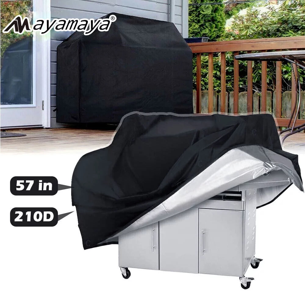 AYAMAYA Grill Cover, 57 Barbecue Grill Covers Waterproof Rust Protection , Lightweight Electric Smoker BBQ Cover with Handles & Drawstring, Portable Dustproof, for Outdoor Weber Char-Broil Nexgrill