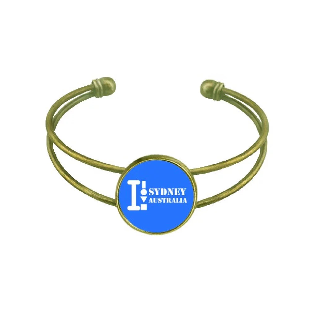 Sydney Australia Art Deco Fashion Bracelet Bangle Retro Open Cuff Jewelry