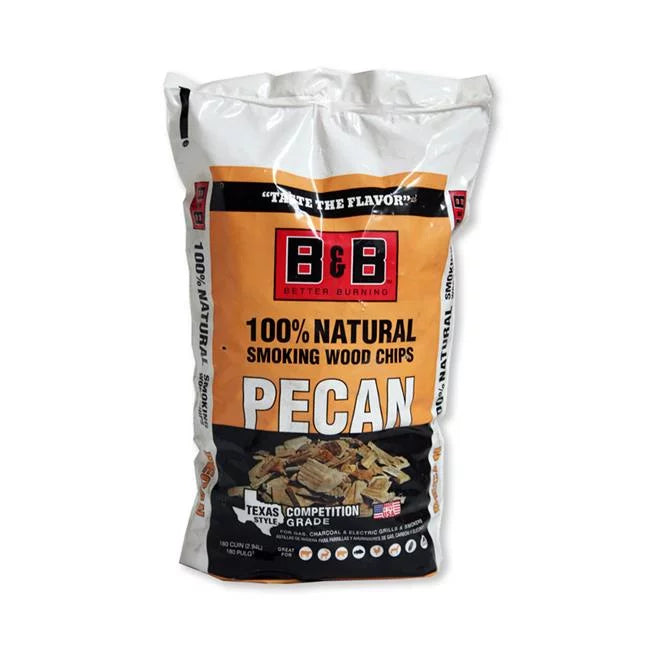 B & B Charcoal 00123 Pecan Wood Smoking Chips, 180 Cubic Inch