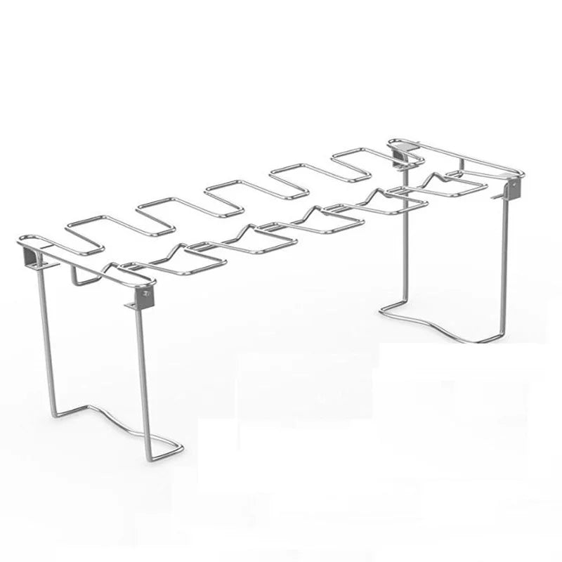 Multi-Purpose Chicken Wing and Leg Rack 12 Slot Grill Rack Chicken Drumstick Roaster Oven BBQ Grill