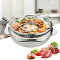 12.6 Stainless Steel Hot Pot Pan Two Flavor Soup Pot Cooking Pot Mandarin Duck Rotating Hot Pot