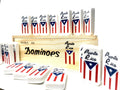 PUERTO RICO DOMINO GAME SET WITH FLAG AND MAP ENGRAVED/ DOMINO DE PUERTO RICO CON BANDERA Y MAPA GRABADOS.