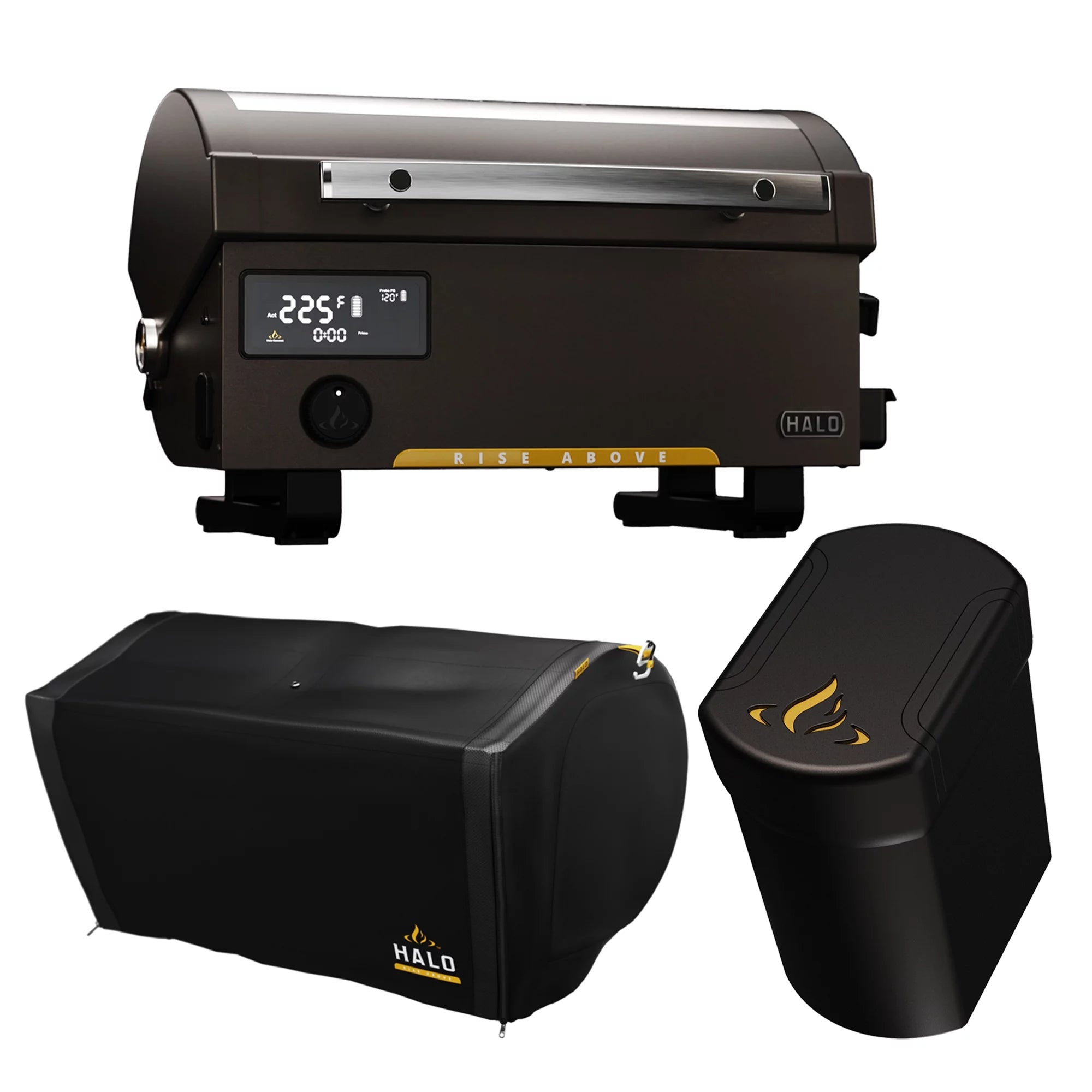 Halo Prime300 Outdoor Countertop Pellet Grill with 12V Battery Pack & Cover