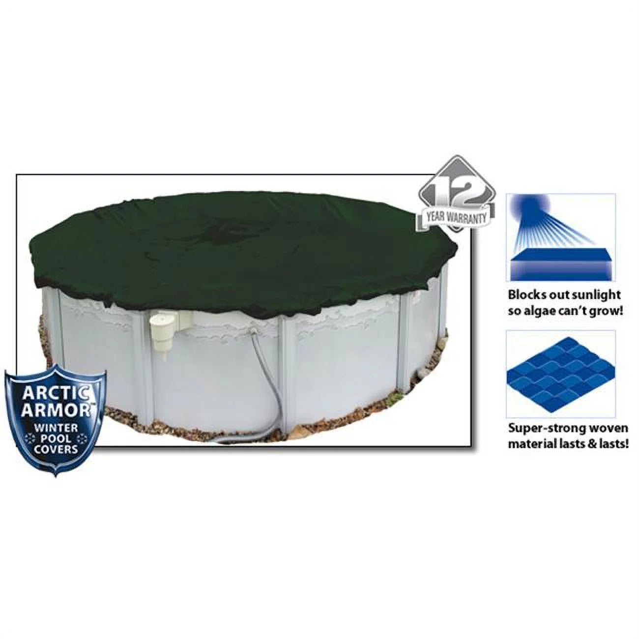 Arctic Armor WC818-4 12 Year 12'x28' Oval Above Ground Swimming Pool Winter Covers