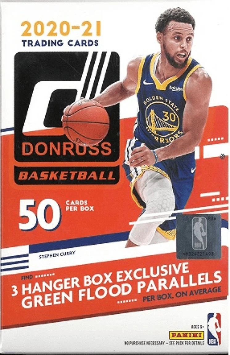 2020-21 Panini Donruss NBA Basketball Trading Cards Hanger Box- 50 Cards