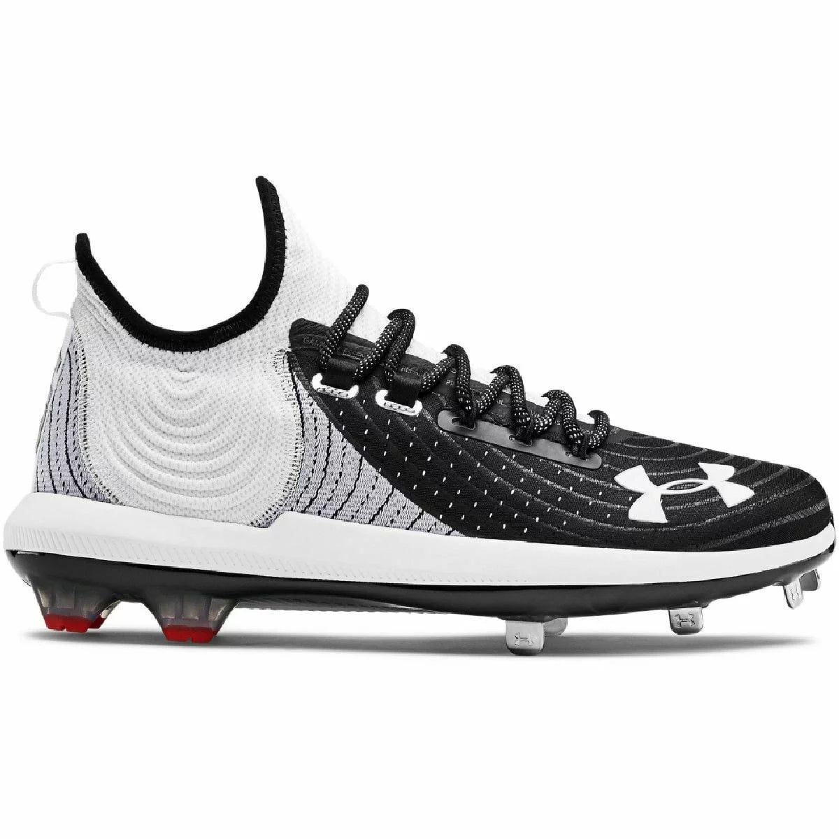 Under Armour Bryce Harper 4 Low Men's Metal Baseball Cleats, White / Black, 12.5