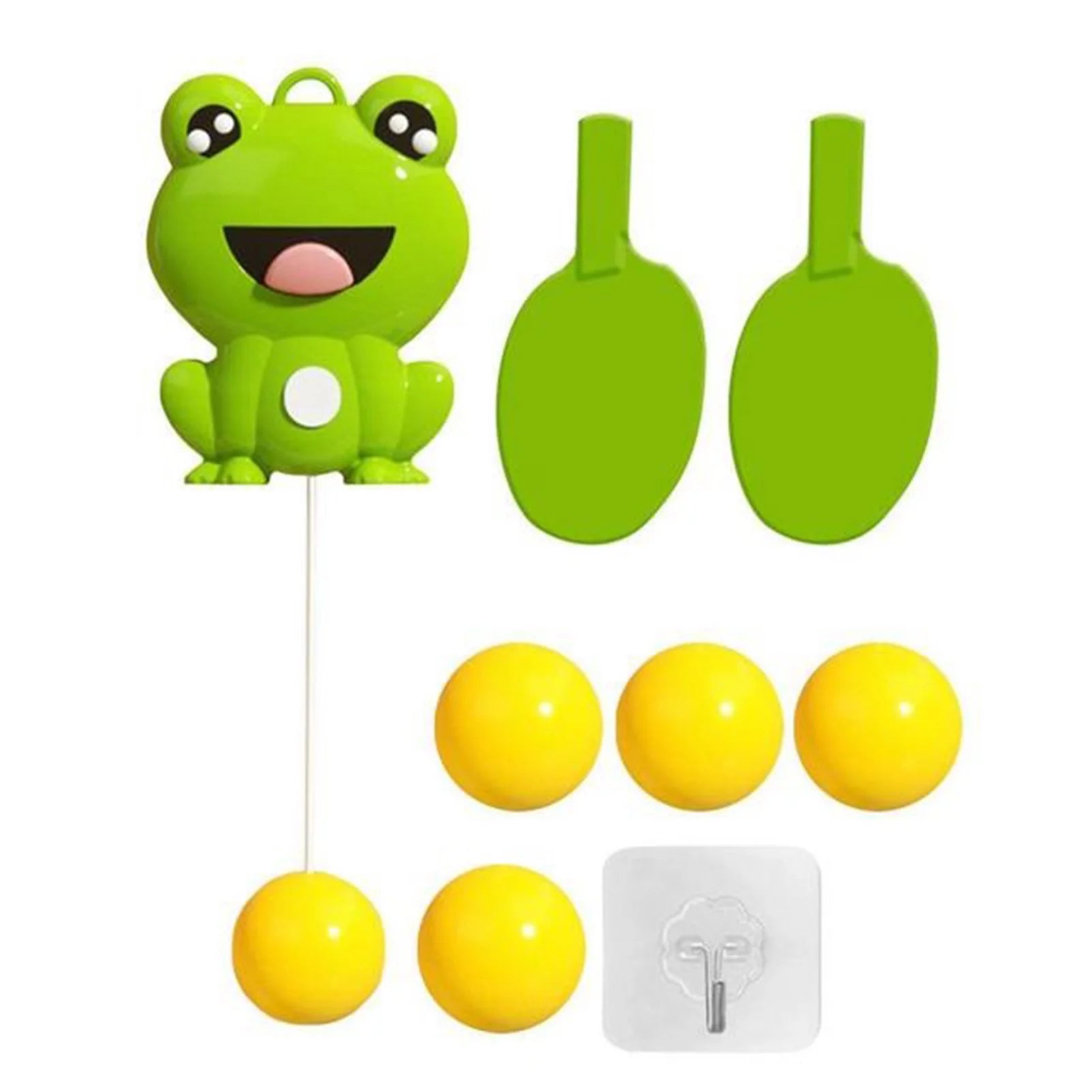 Teblacker Suspended Table Tennis Trainer For Kids Table Tennis Trainer For Door Frame Improves Concentration 2 Rackets And 3 Or 5 Training Balls(Green2)