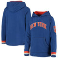 New York Knicks Mitchell & Ness Youth Hardwood Classics Raglan Pullover Hoodie - Blue