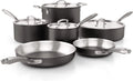 Homaz life Pots and Pans Set  Tri-Ply Stainless Steel Hammered Kitchen Cookware  Induction Compatible  Dishwasher and Oven Safe  Non-Toxic  Professional Grade Cooking Sets  7-Piece  Rose
