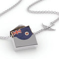 Locket Necklace Flag on Wood Tasmania region: Australia in a silver Envelope Neonblond