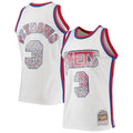 Men's Mitchell & Ness Drazen Petrovic White New Jersey Nets 1992/93 Hardwood Classics NBA 75th Anniversary Diamond
