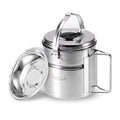 Lixada Lixada Stainless Steel Bail Handle Camping Pot with Internal Steaming Dish Foldable Handle