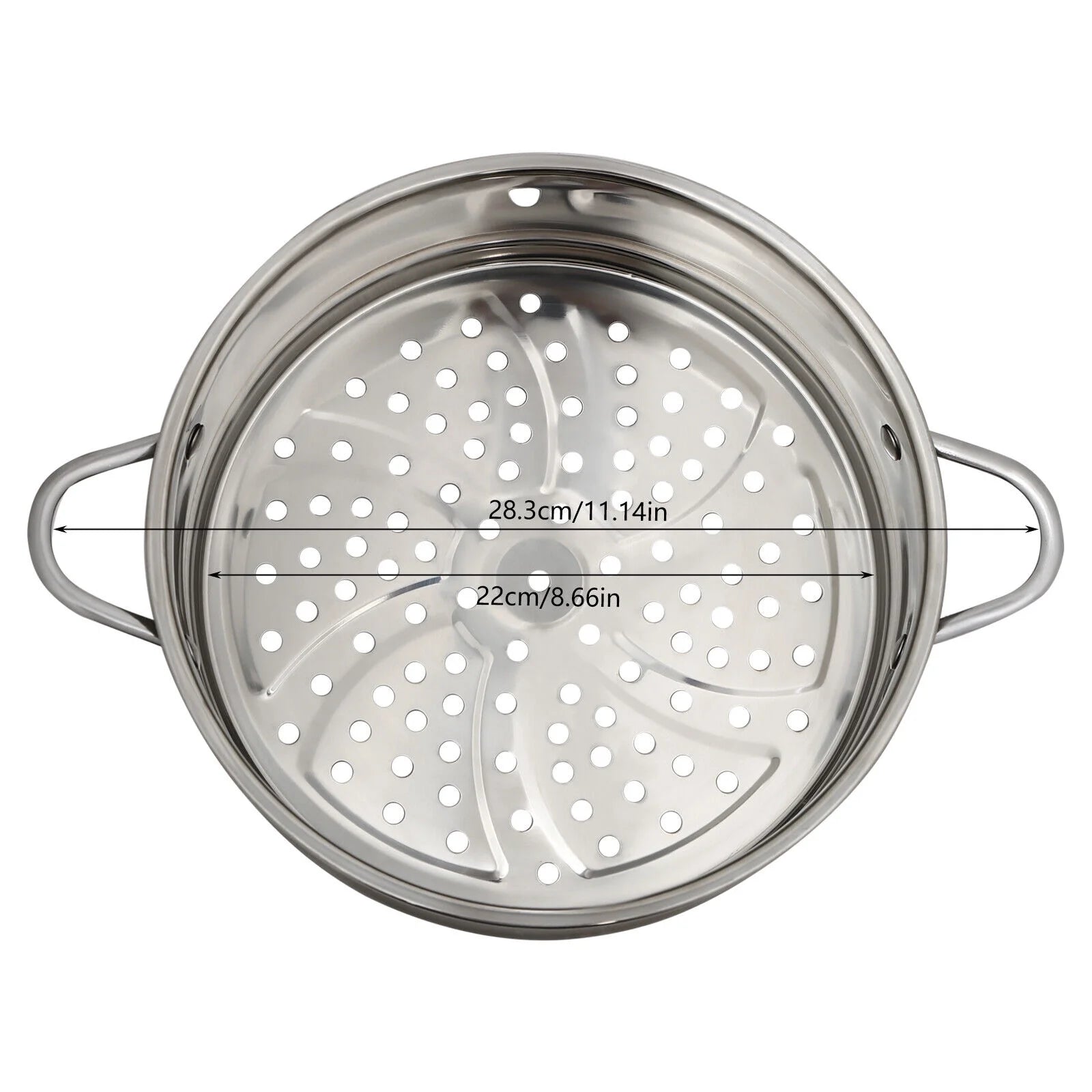 304 Stainless Steel Steamer, 22cm Cooking Pot, Steamer Insert and Vented Glass Lid for Cook Seafood, Hot Dogs, Vegetables