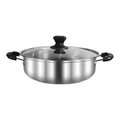 kowaku Hot Pot with Divider Cooking Pot with Handles Stainless Steel Two Flavor Soup Pot Hot Pot Cooker for Families Reunion Camping 32cm