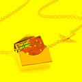 Locket Necklace Flag on Wood Australia in a silver Envelope Neonblond